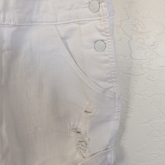 Levi's Denizen White Denim Bib Shortalls 90s Aesthetic Utility Chic - Picture 5 of 13